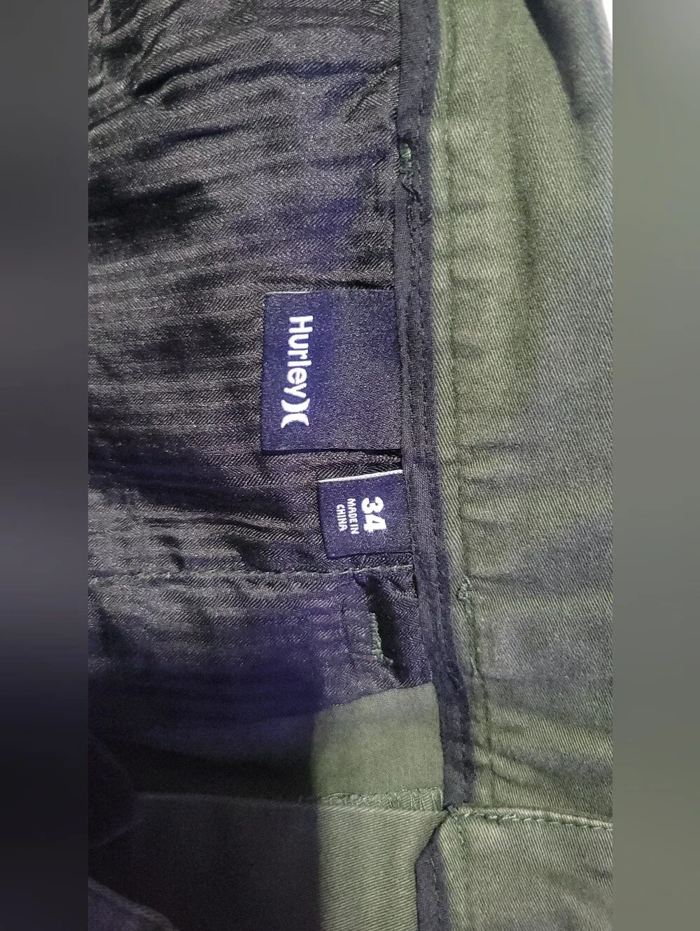 Hurley Olive Green Straight-Leg Jeans